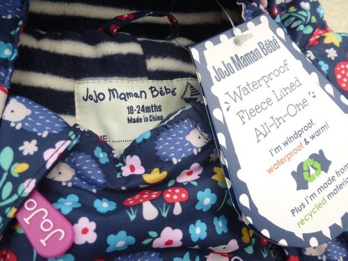 Jojo Maman Bebe PUDDLESUIT NEW 🌈 FLEECE Lined ALL-IN-ONE Snowsuit LOTS DESIGNS - Picture 10 of 109