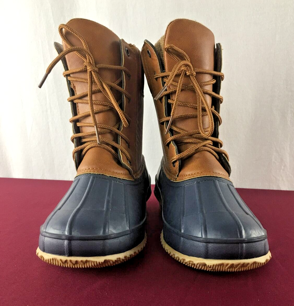 Torrid Brown and Blue Duck Boots torrid | Shoes | Torrid Brown And Blue Winter Rain Boots  main image 4