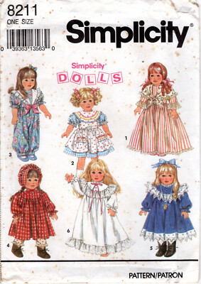 ''Wardrobe for 18'' Doll''  1992 Simplicity Dolls Sewing Pattern # 8211 UNCUT