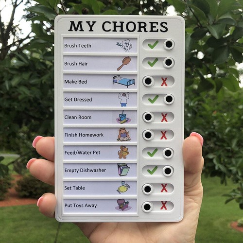 Kids Chore Chart Check List Memo Plastic Board Planner Easy and Fun To Use § - Picture 4 of 17