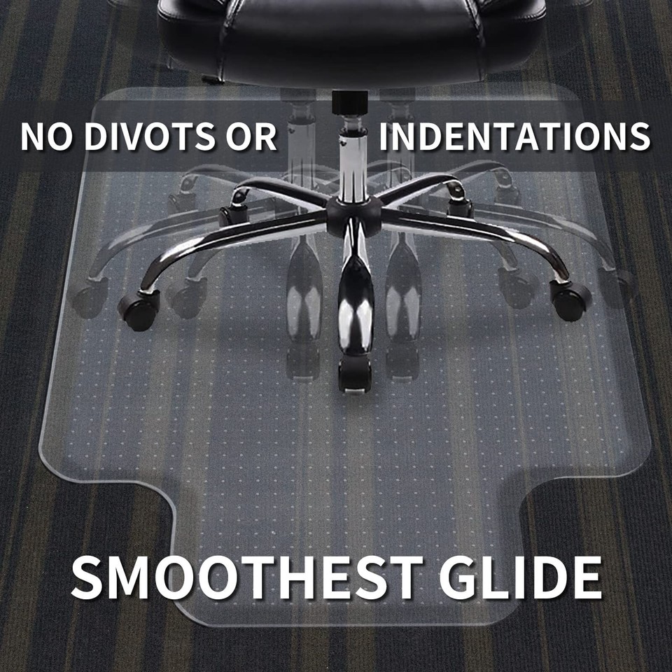 Chair Mat for Carpeted Floor with Lip,47''×36'' PVC Carpet Protector