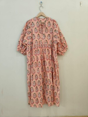Handblock Print Dress, Summer Dress, Midi Dress, Best selling Dress, Women Dress