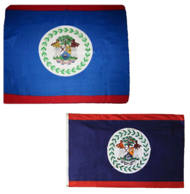 Wholesale Combo Lot Belize Country 50''x60'' Fleece & 3'x5' Polyester Flag