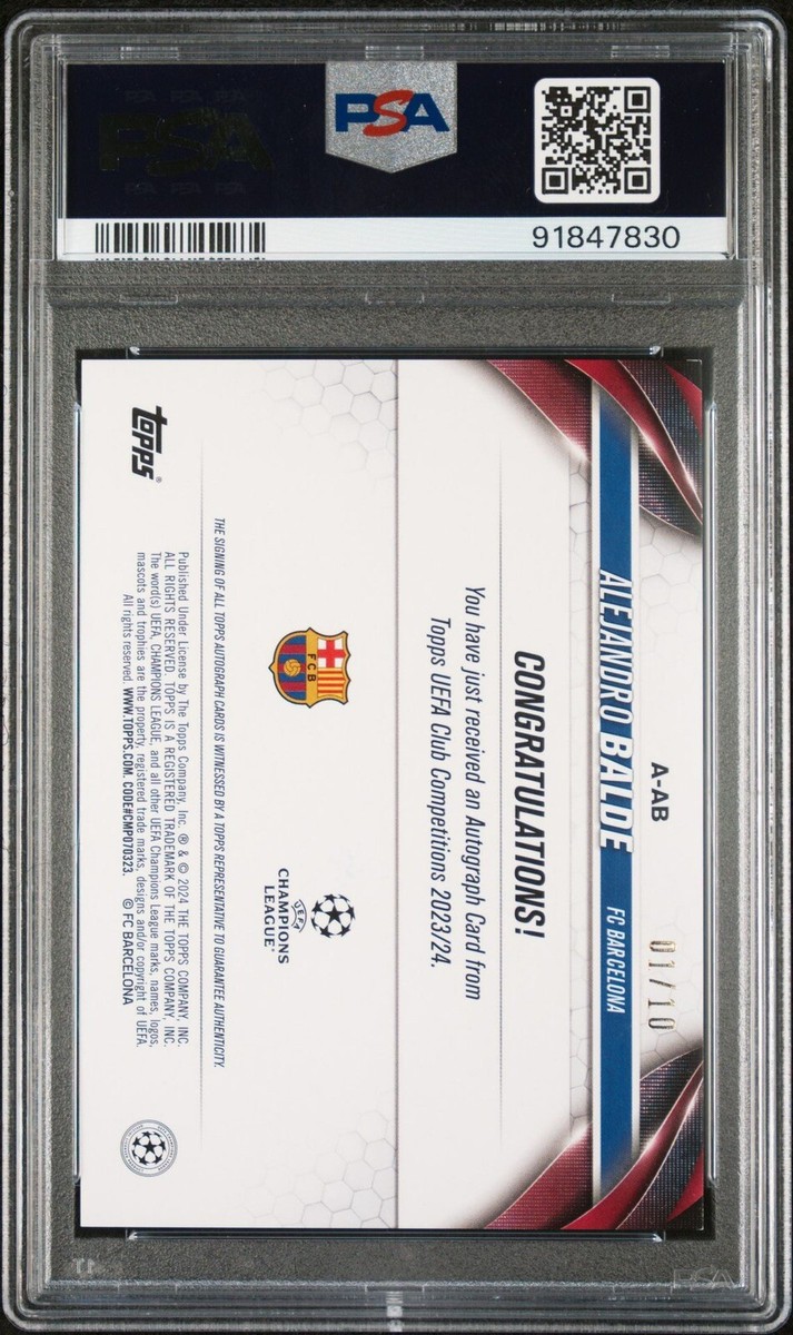 2023-24 Topps UEFA Club Competitions Alejandro Balde Auto Black