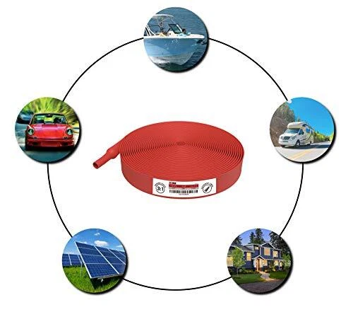 Adhesivo de doble pared termorretráctil marino - rollo de 25 pies - diámetro de 3/4 pulgadas - rojo Foto 3 de 4