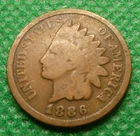 1886 Indian Head Cent   Coin  #A02