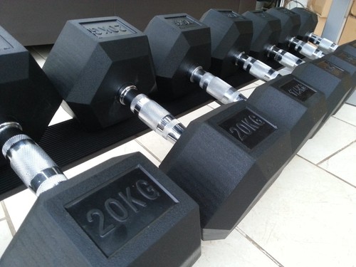 * WOW Rubber Hex Dumbbells COMPLETE SET Gym Weights Set 13 Pairs & Storage Rack - Picture 7 of 7