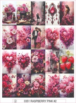RASPBERRY PINK #2 -  COMPLETE SHEET OF 20 STICKERS