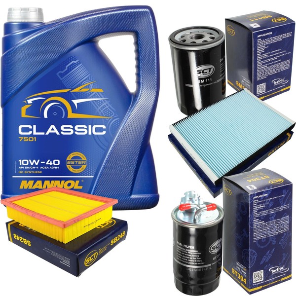 SCT Inspektionspaket 5L Mannol Classic 10W-40 FüR VW Golf IV Cabriolet 1.9 TDI-image