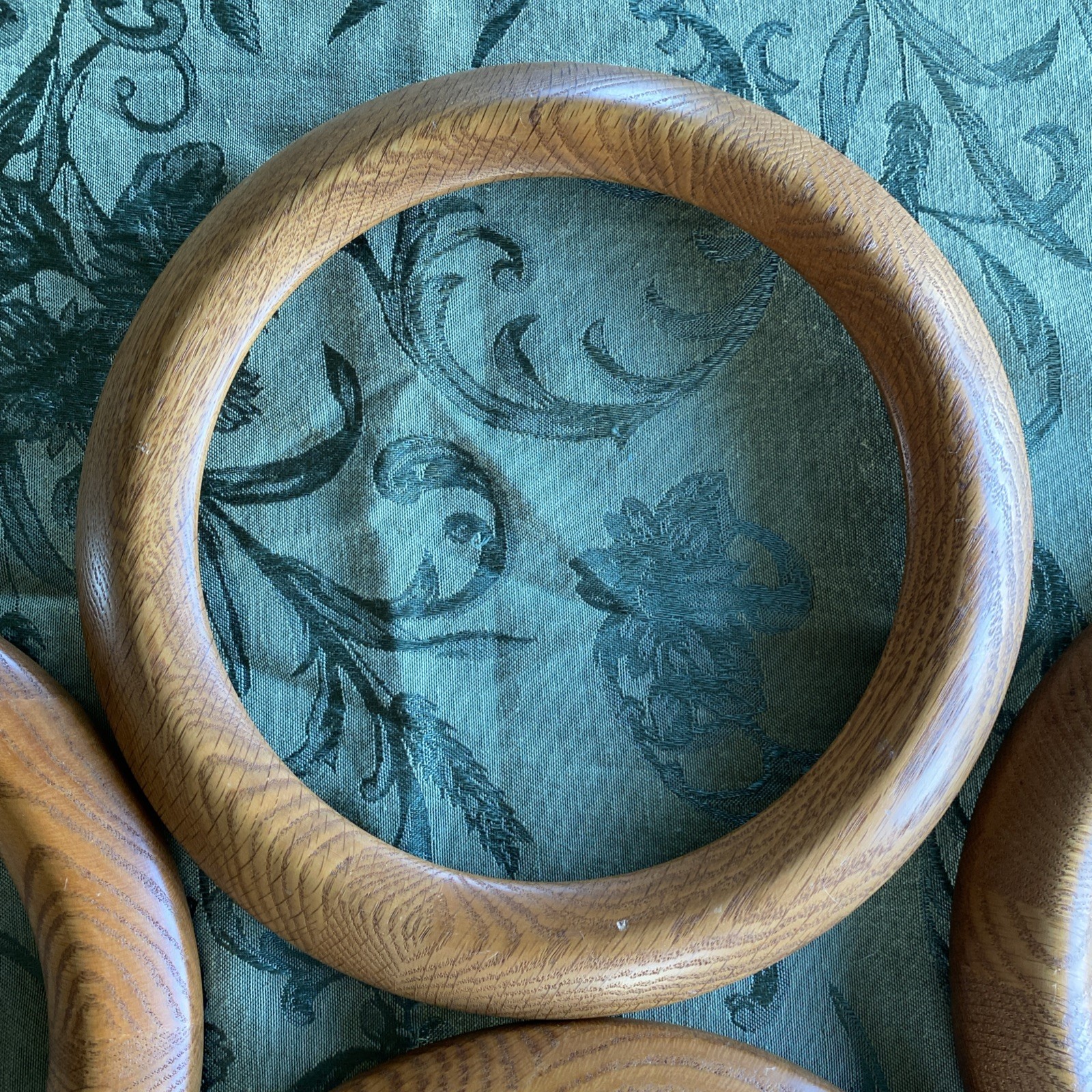 7 Vintage Bard's #782 Oak Wood  Round Plate Frames 10"