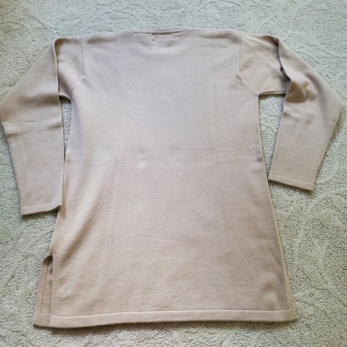 Elizabeth New York Pure Cashmere Sweater Women Size S Tan Long Sleeve Tunic - Picture 6 of 6