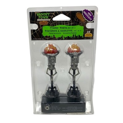 Lemax  Corpse Torch set of 2 Halloween Village Spooky Town LOT  NEW 2010