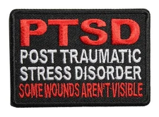 PTSD Some Wounds Are Not Visible Iron On Patch  Biker Military Veteran Vet 120-I