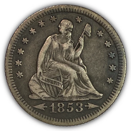 1853-O Arrows and Rays Seated Liberty Quarter Extremely Fine XF Coin #27127