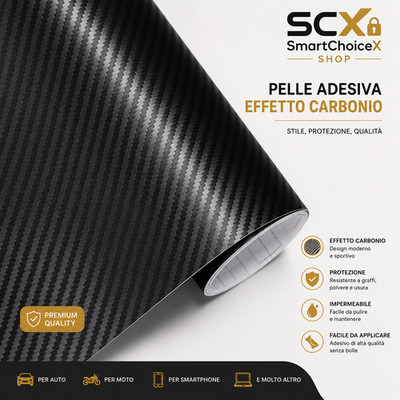 Carbon film 3D black 50x152cm vinyl wrap adhesive for cars and motorcycles - tuning