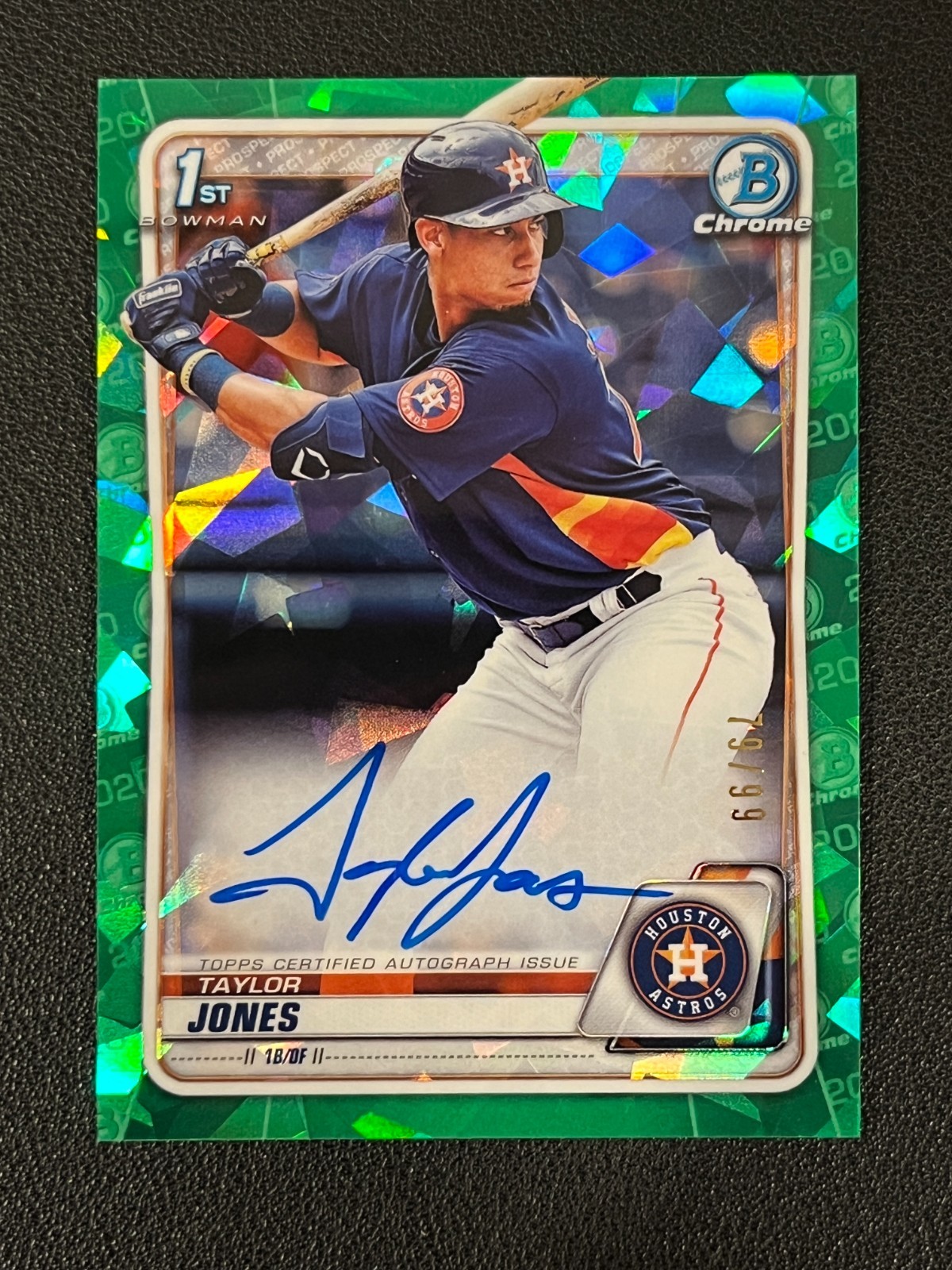 Taylor Jones 2020 Bowman Chrome Auto Green Atomic Refractor /99 CPA-TJ