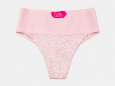 Maidenform Size 2XL Pink DM0049 Tame Your Tummy Lace Shaper Thong Panty