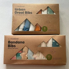KeaBabies Organic Cotton Baby BOY Bandana (10 pack) & Urban Drool Bibs (8 Pack)