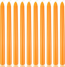 10 Inch Orange Taper Candles, 10 Pack Unscented Candlesticks for Dinner, Fall Ha