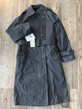 Defense Logistics Agency Jacket Womens 8R Black Garrison Trench Coat All Weather
