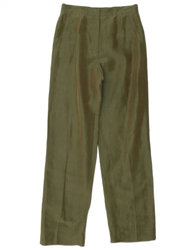 MAX MARA Womens Straight Chino Trousers UK 10 Small W28 L30 Green CI10