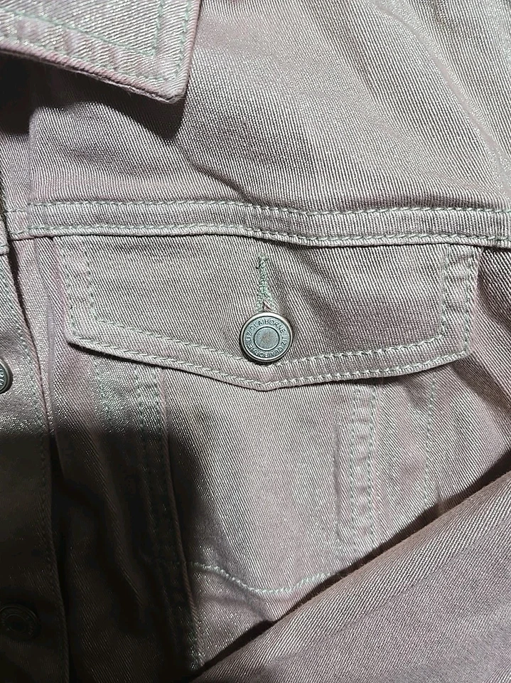 Chaqueta de mezclilla Liz Claiborne XL y jeans talla 14 para mujer rosa brillante con botones Foto 4 de 4
