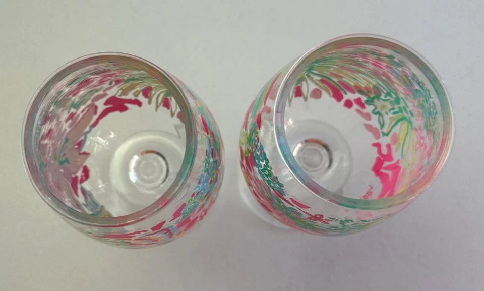 Lilly Pulitzer Acrylic Wine Glasses - Set of 2 Drinkware Glassware Plastic Beach - Image 3 of 4