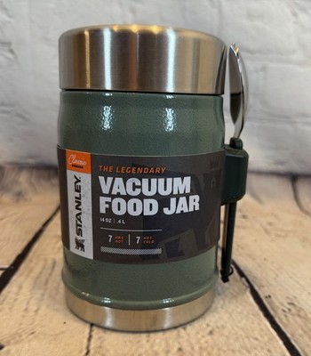 Stanley Classic 14oz Food Jar Vacuum Insulated 7hrs Hot or Cold Hammertone Green