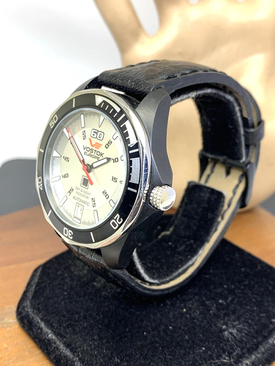 Vostok Men's Watch K3 Submarine Automatic Silver Dial Day & Night