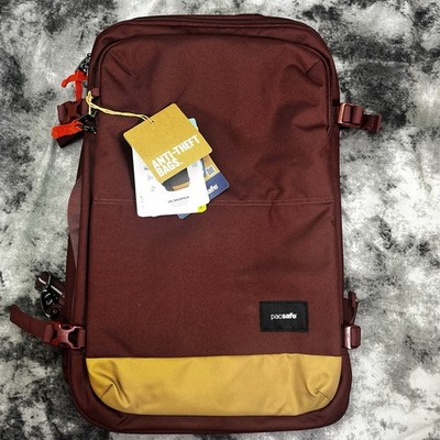 NEW W/Tags Pacsafe GO 34L Anti-Theft Carryon Backpack, Red, Free US Shipping