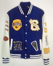 Premium Varsity Jacket Embroidered Patches Letterman Style College All Sizes