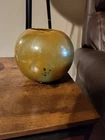 Frankoma Pottery Ball Vase, Model 55 In Green & Brown Glaze 4.5" Tall, 5" W