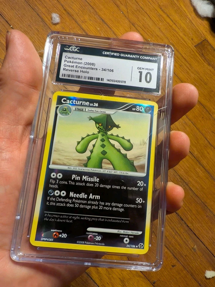 (Pop 24) Pokemon Great Encounters 34/106 Cacturne Reverse Holo CGC 10 GEM MINT - Image 2 of 4