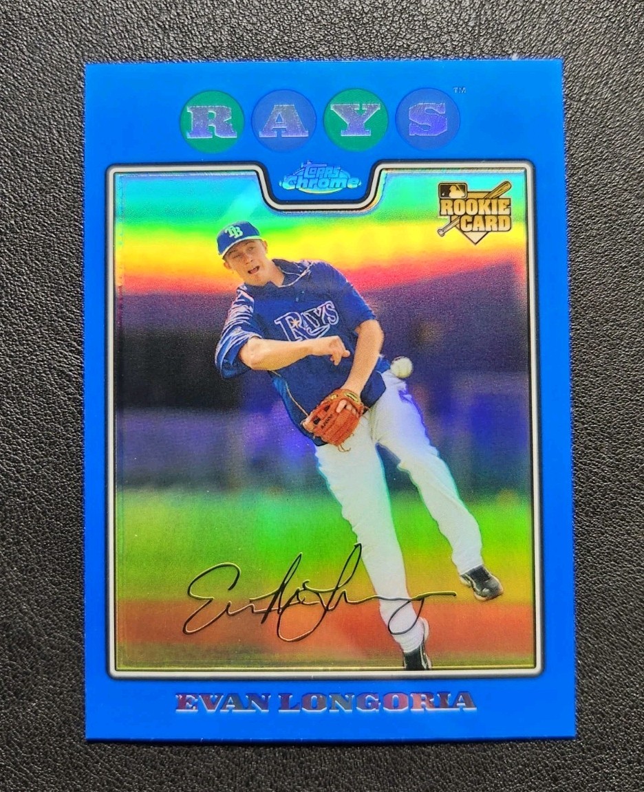 Evan Longoria 2008 Topps Chrome BLUE Refractor SP Rookie Card #193 RC