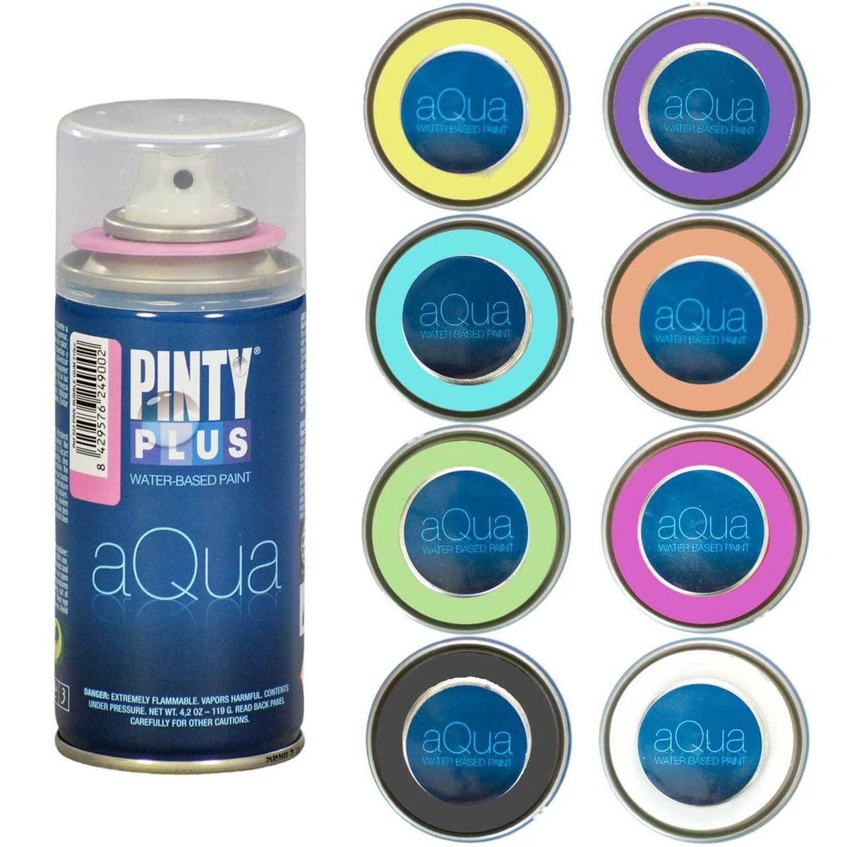 Pintyplus Aqua Water Based Spray Paint, 8 Piece Mini Artist Set - Pastel  Colors