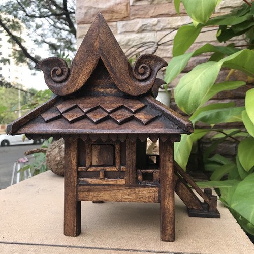 Casa degli spiriti buddismo case in legno stile tailandese mini altare artigianato decorazione Buddha - Foto 12 di 12