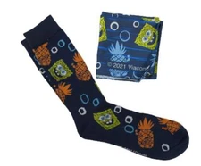 Sponge Bob Square Pants Nickelodeon Mens Sizes 6-12 OSFA Crew Socks & Bandana