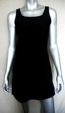 Ladies Little Fancy Mini Black Dress with Side Zipper Knee High Size S Small