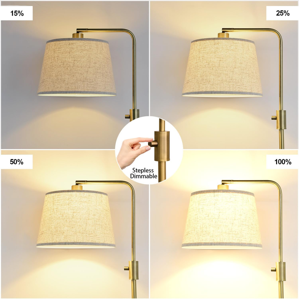 Dimmable Floor Lamp, 1000 LM LED Edison Bulb Included, Arc Floor Lamps