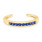 Simulated Birthstone 10k Solid Yellow Gold Adjustable Band Toe Ring Round Cut