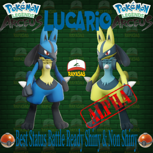 Brillant Lucario Pokémon 6iv Alpha non brillant meilleures statistiques légendes Arceus - Photo 1/4