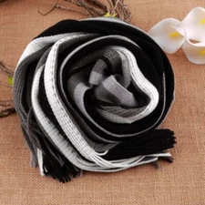 Thick Men Striped Scarf Neck Warm Neck Wrap Fashion Winter Long Shawl