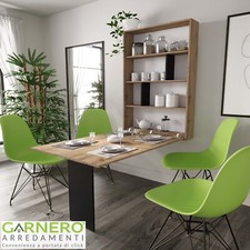 Tavolo salvaspazio allungabile design moderno rettangolare 149x203cm rovere HOPE
