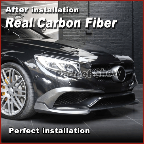Fit For Benz C217 S500 Sport 14-17 Real Carbon Front Bumper Lip Spoiler Splitter - Picture 7 of 16