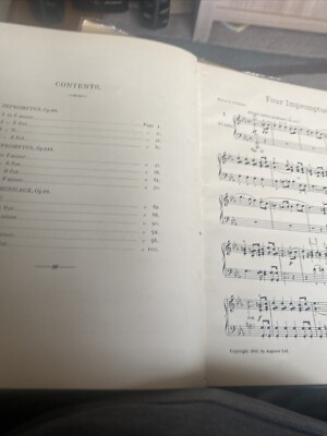 Schubert Four Impromptus - Augener Edition- Sheet Music Book