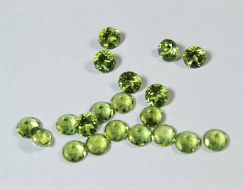 Feine Qualität 5 mm Rund Brlliant PERIDOT Edelsteine NATUR - Bild 3 von 5