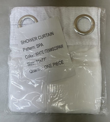Mill Spa Shower Curtain White 71in x 77in w/ 15in Window & Chrome Rings SCSPAW - Picture 2 of 6