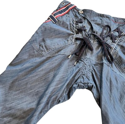 Pantalon Girbaud Bleu Ciel Délavé Vintage - Taille 36, Velours Côtelé, Occasion Très Bon état