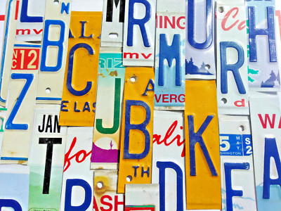 Good Condition Flat & Embossed License Plate Letters and Numbers to Build Signs