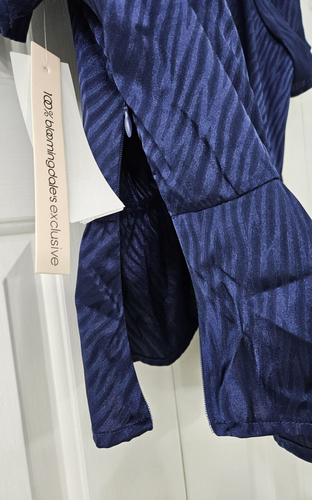Aqua NAVY Women's Zebra Print Tie silky Blouse Small NWT $68 (bn18) - Picture 6 of 7